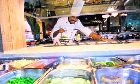The chef, Bella Vista, at the cold counter.