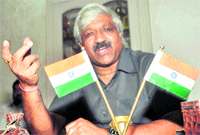 Dinesh Agarwal, Congress legislator, addresses a press conference in Dehradun on Saturday
