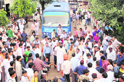 Workers of the Haryana Roadways paralysed the bus service at Sirsa bus stand for a few hours on Saturday after a fellow worker was beaten up