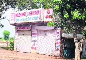 Liquor vends remained shut in Ludhiana in view of the SGPC elections. One such vend on the Dehlon-Sahnewal Road, near Ghawaddi village, on Saturday