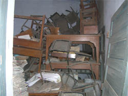 One of the library rooms which has been converted into a store in Ferozepur.