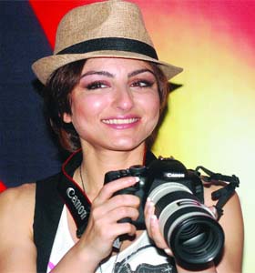 SAY CHEESE: Actor Soha Ali Khan at the event