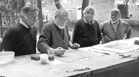 Senior printmakers reviving the art of printmaking at Garhi Studios, New Delhi 