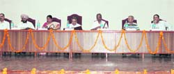 Dignitaries share the dais during the inaugural session of ALTIUS 11 - The sky is the limit at the National Institute of Technology in Kurukshetra. 