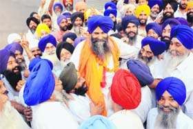 SAD (B) candidate Surjeet Singh Garhi at Rajpura