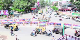 A view of the 4S Chowk where a 900-metre-long flyover will be constructed in Amritsar