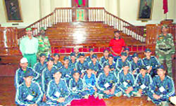 Students from Jammu and Kashmir during their visit to the Indian Military Academy in Dehradun