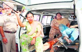 Wailing relatives of the deceased