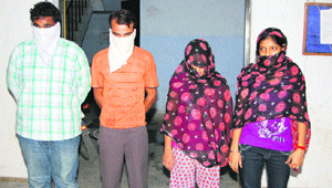 Two men and two women arrested for flesh trade in Sirsa on Wednesday. 
