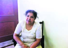 Shital Kaur, a UK-based NRI, narrates her story in Phagwara on Wednesday