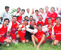The Govind Ballabh Pant Engineering College team that won the Uttarakhand Technical University Inter-Collegiate Football Tournament in Dehradun on Thursday