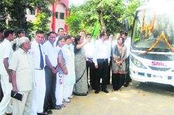 Anita Chaudhary, District & Sessions Judge and president, District Legal Services Authority, flags off a mobile legal camp in Bhiwani.
