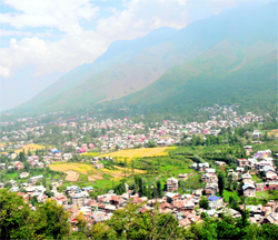 A panoramic view of the city and the outskirts