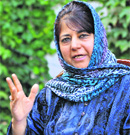 PDP president Mehbooba Mufti addresses a press conference in Srinagar on Friday. 