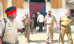 Cops outside the Kapurthala jail.