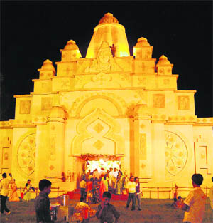 Puja pandals at Park Circus maidan are a big crowd puller