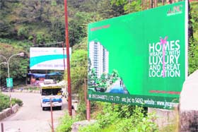 Hoardings put up on the Dehradun-Mussoorie road