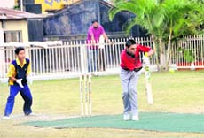 A match under way in the Rohitash Singh Memorial Inter-school Boys Cricket Tournament in Dehradun on Wednesday. 