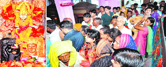 Devotees queue up on the first day of Shardiya Navratra at the Mata Mansa Devi shrine in Haridwar on Wednesday. 
