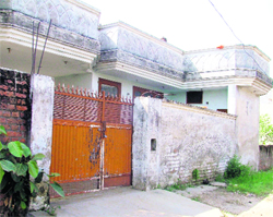 A view of Patwar Khana of Daad village, the main gate of which was locked in Ludhiana on Thursday