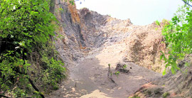 An area near the Jharipani Fall in Mussoorie where illegal mining has been carried out.
