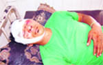An injured Dubai-based NRI Sukhjit Singh at the Civil Hospital in Jalandhar