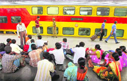 The double-decker Howrah-Dhanbad Express that was flagged off from Howrah station in Kolkata 