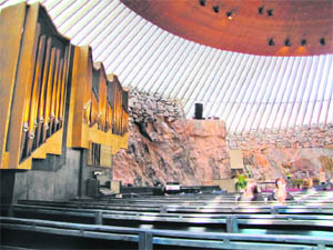 The Temppeliaukio or the Rock church was carved out of a solid piece of granite