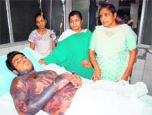 The victim at a private hospital. 