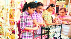 Visitors at a wedding and fashion exhibition in Amritsar. 