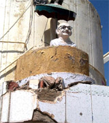 No one turned up to garland Mahatma Gandhi's statue in the Jaitsar segment of Sriganganagar in Rajasthan adjoining Abohar on Sunday.
