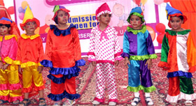 Kids of Bachapn Playway School during baby show in Bathinda on Sunday.