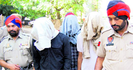 The accused in police custody in Amritsar on Monday.