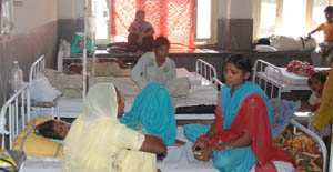A view of the female dengue ward at the Civil Hospital in Bathinda. 