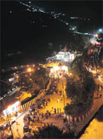 A view of the Darshan Deori at Banganga, the starting point of the Mata Vaishno Devi shrine in Katra