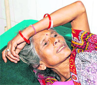 Kailasho Devi in Doon Hospital on Wednesday. 