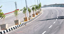 The Partap Chowk flyover in Ludhiana, which is ready, but will be opened to traffic on October 11