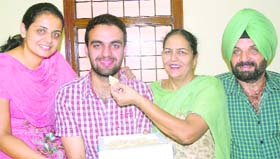Gursher Singh Sandhu along with his family in Jalandhar