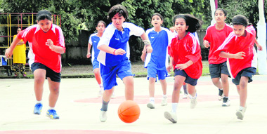 A match of the fourth Tek Chand Memorial Basketball Tournament in progress in Dehradun on Friday. 