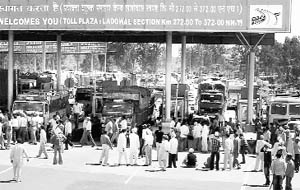 A file photo of the toll plaza on the Ludhiana-Jalandhar road.
