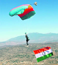 At the Malaysia International BASE Jump-2010, Archana was the only Indian representative among 120 participants and the sole person to do a flag jump with the Tricolour