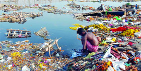 The Yamuna, a day after Durga idol immersions.