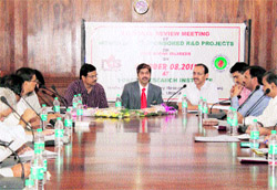 A regional review meeting of research and development projects of the National Oil Seeds and Vegetable Oil Development Board under way in Dehradun