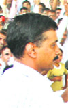 Arvind Kejriwal at Narnaund near Hisar on Saturday.