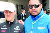 Rohitaaz Kumar (R) with Michael Schumacher