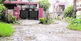 A road in a bad condition in Ward No. 31 in Dehradun.
