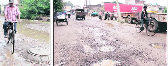 The pathetic state of the roads in the Gujia Peer, Preet Nagar;
