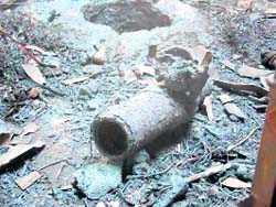 Debris at the blast venue.
