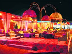 One of the many venue options with traditional wedding themes