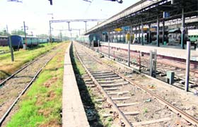 A view of the abandoned construction work at the railway station in Amritsar